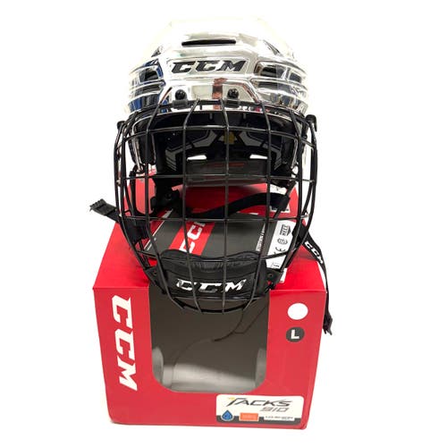 New - CCM Tacks 910 Chrome Large + Cage - RH2254
