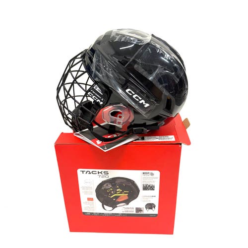 New - CCM Tacks 720 Black Large + Cage  - RH2257