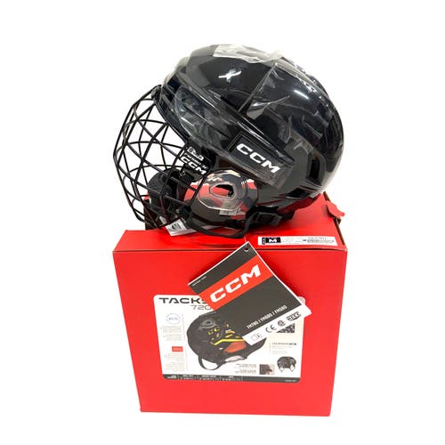 New - CCM Tacks 720 Black Medium + Cage - RH2256