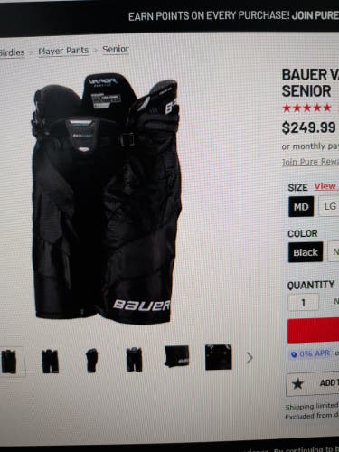 Senior Medium Bauer Vapor Flylite Hockey Pants (New)