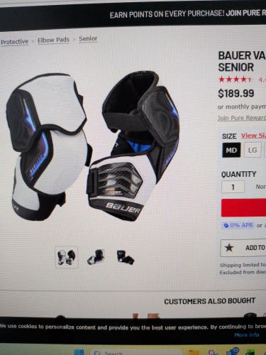 Senior Medium Bauer Vapor Flylite Elbow Pads (New)
