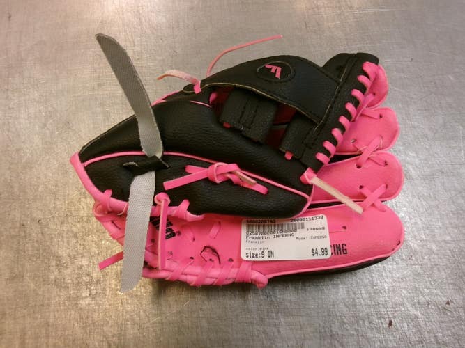 Used Franklin INFERNO BB/SB Glove RH Throw Pink 9" 11339-S000206743