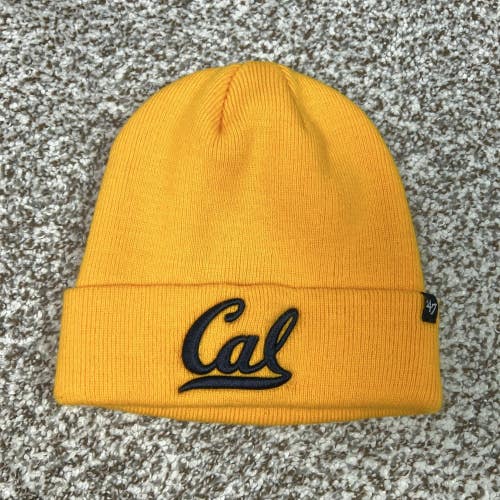 California Golden Bears Knit Beanie Mens One Size Gold NCAA Football 47 Brand