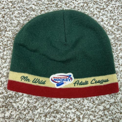 Minnesota Wild Hat Beanie Mens One Size Green Red NHL Hockey Knit Winter Sports