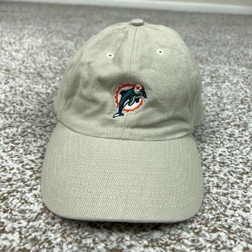Miami Dolphins Hat Cap Strap Back Mens One Size Beige NFL Football NFL Logo