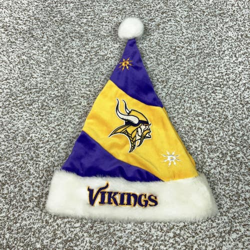 Minnesota Vikings Hat Cap Mens One Size Purple NFL Football Christmas Santa Logo