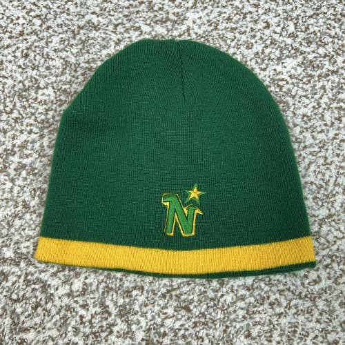 Minnesota North Stars Hat Beanie Mens One Size Green Yellow NHL Hockey Zephyr