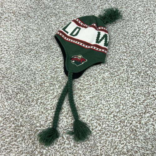 Minnesota Wild Hat Trapper Mens One Size Green NHL Hockey Ear Flap Pom Sports