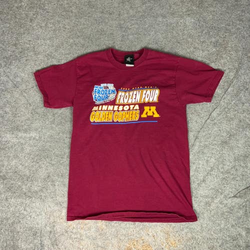 Minnesota Gophers Men Shirt Large Maroon Tee T 2003 Frozen Four Champions NCAA