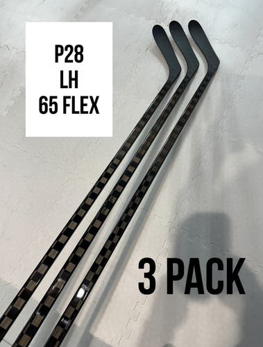 Senior(3x)Left P28 65 Flex 66” ProBlackStock™ Unbranded Pro Stock Nexus Hockey Sticks