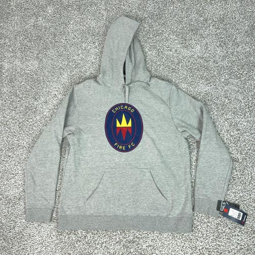 Chicago Fire FC Sweatshirt Mens XL Gray MLS Soccer Fanatics Hoodie Fleece Sport
