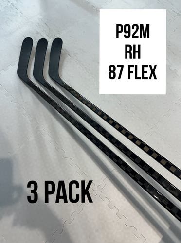 Senior(3x)Right P92M 87 67” Flex ProBlackStock™ Unbranded Blackouts Pro Stock Hockey Sticks