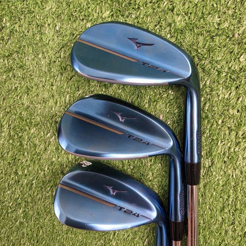 Mizuno T24 Blue Ion 3pc Wedge Set 50 08S, 54 10S, 58 10V RH S300 Stiff Steel