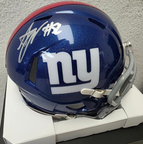Giants ARVELL REESE Signed Auto Autographed Mini BLUE Helmet FANATICS