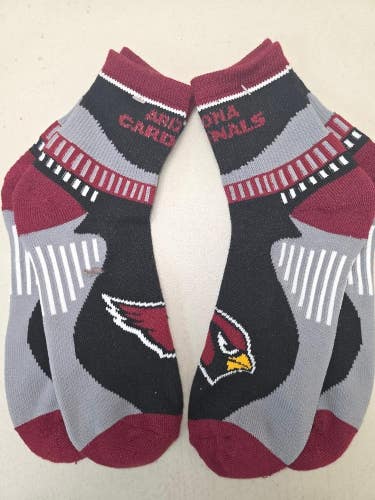 ST32 Mens NFL ARIZONA CARDINALS Crew Socks Lot of 2 Pair LARGE 8-13 New