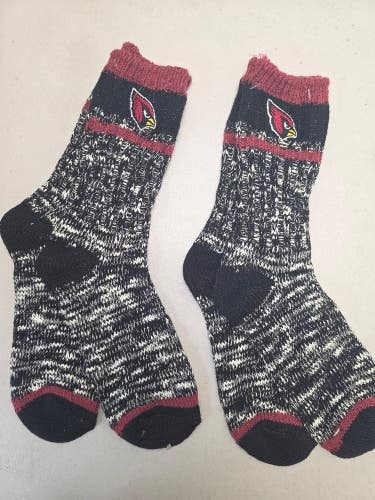 ST9 Mens NFL ARIZONA CARDINALS Crew Socks Lot of 2 Pair MEDIUM 5-10 New