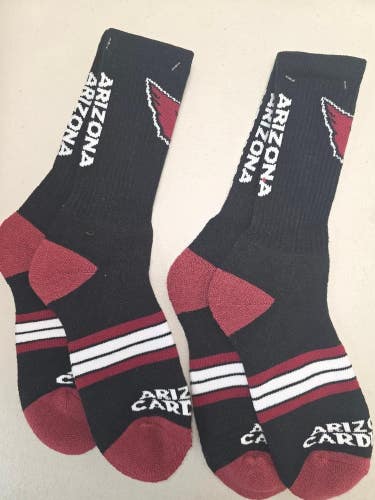 ST12 Mens NFL ARIZONA CARDINALS Crew Socks Lot of 2 Pair MEDIUM 5-10 New