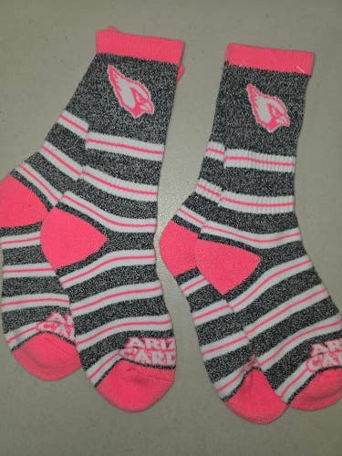 ST21 Mens NFL ARIZONA CARDINALS Crew Socks Lot of 2 Pair MEDIUM 5-10 New