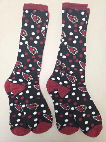 ST34 Mens NFL ARIZONA CARDINALS Crew Socks Lot of 2 Pair MEDIUM 5-10 New