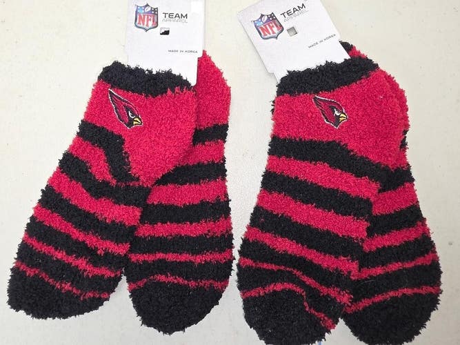 ST37 Mens NFL ARIZONA CARDINALS Crew Socks Lot of 2 Pair MEDIUM 5-10 New