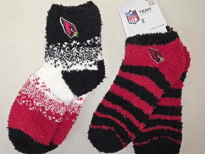 ST39 Mens NFL ARIZONA CARDINALS Crew Socks Lot of 2 Pair MEDIUM 5-10 New