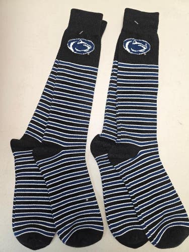 ST10 Mens NCAA PENN STATE NITTANY LIONS PSU Crew Socks Lot of 2 Pair LARGE New