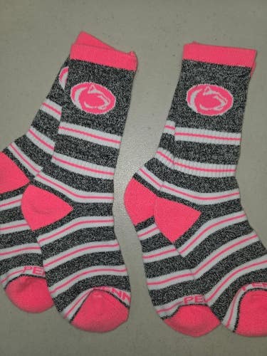 ST6 Mens NCAA PENN STATE NITTANY LIONS PSU Crew Socks Lot of 2 Pair MEDIUM New