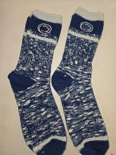 ST8 Mens NCAA PENN STATE NITTANY LIONS PSU Crew Socks Lot of 2 Pair MEDIUM New