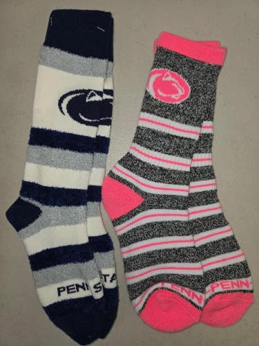 ST12 Mens NCAA PENN STATE NITTANY LIONS PSU Crew Socks Lot of 2 Pair MEDIUM New