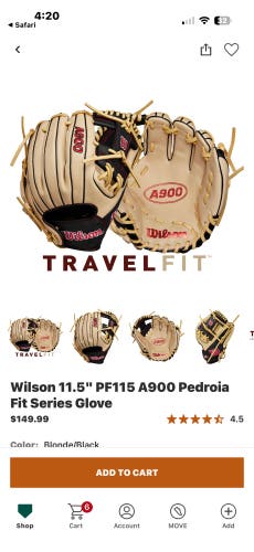 2025 Wilson A900 RH Infield Baseball Glove 11.5" (New)