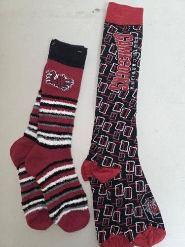 ST4 Mens NCAA SOUTH CAROLINA GAMECOCKS Crew Socks Lot of 2 Pair MEDIUM New