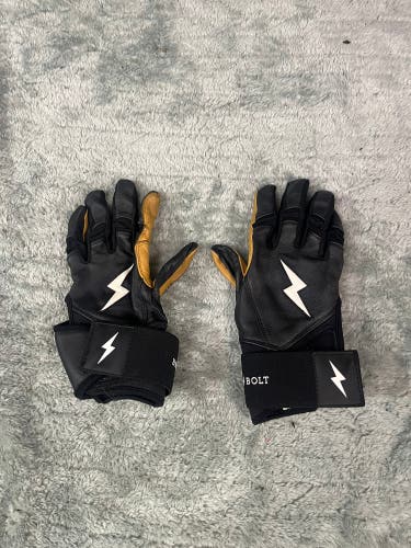Black Small Bruce Bolt Bader Batting Gloves (Used)