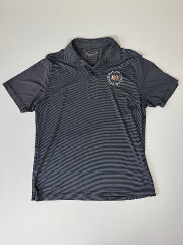 Used Men's Large Kansas City Mavericks Under Armour Polo - Grey/White/Orange