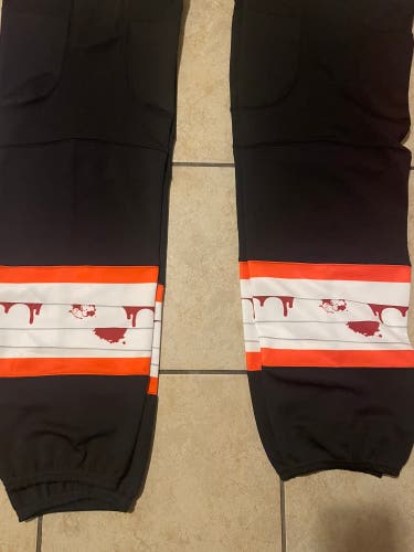 Black Senior XL Athletic Knit Socks (New) Halloween socks