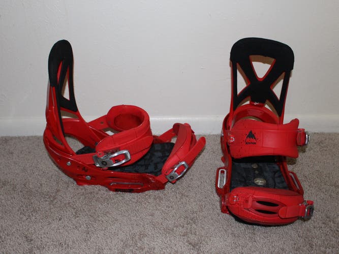 Red Medium Burton Mission EST Mens Snowboard Bindings