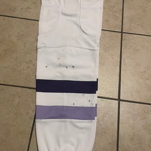 White Senior XL Athletic Knit Socks Pro Stock (Used)