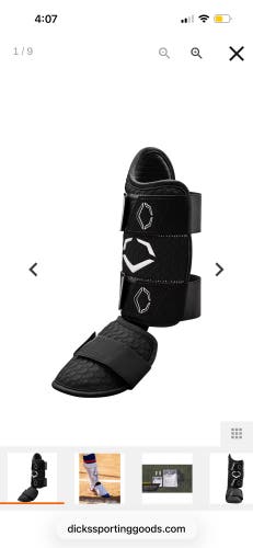 Black Senior EvoShield Leg guard Shin Guards (New)