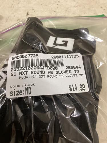 Used G1 NXT ROUND FB GLOVES YM FB Gloves Black MD 11725-S000507725