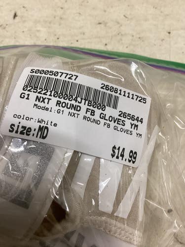 Used G1 NXT ROUND FB GLOVES YM FB Gloves White MD 11725-S000507727