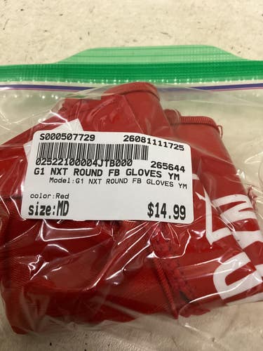 Used G1 NXT ROUND FB GLOVES YM FB Gloves Red MD 11725-S000507729