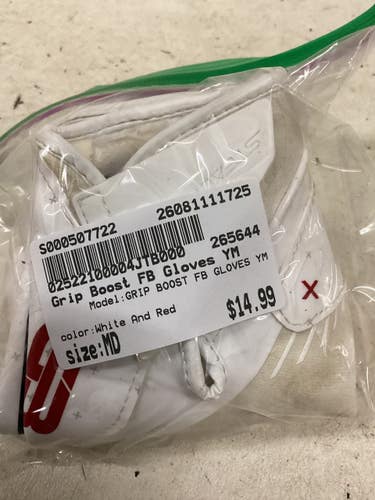 Used GRIP BOOST FB GLOVES YM FB Gloves White And Red MD 11725-S000507722