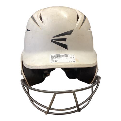 Used Easton ELITE X Batting Helmet w/Mask White MD 11846-S000110150
