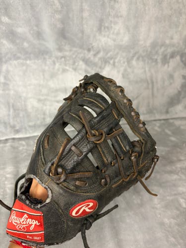 Black Rawlings Premium Series RH First Base Baseball Glove 12.5" (Used)