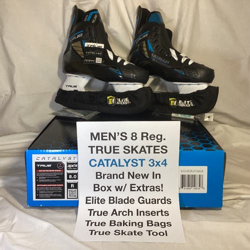 True Catalyst 3x4 Hockey Skates (Sr. Men’s 8) w Elite Blade Guards