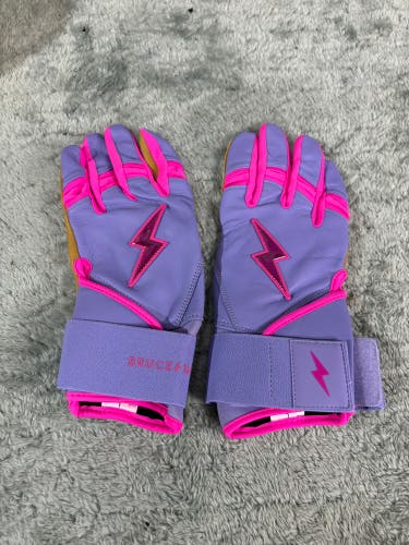 Purple Large Bruce Bolt Bader Batting Gloves (New)