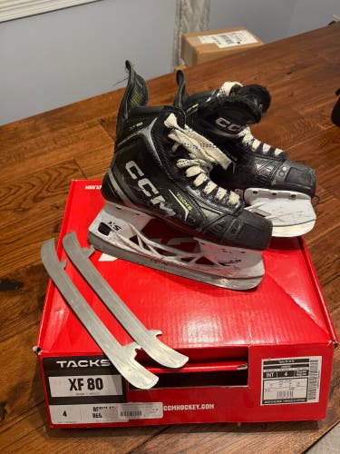 Black 2024 CCM Tacks XF 80 Hockey Skates Regular Width Size 4 (Used)