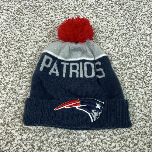 New England Patriots Hat Beanie Mens One Size Blue NFL Football New Era Pom