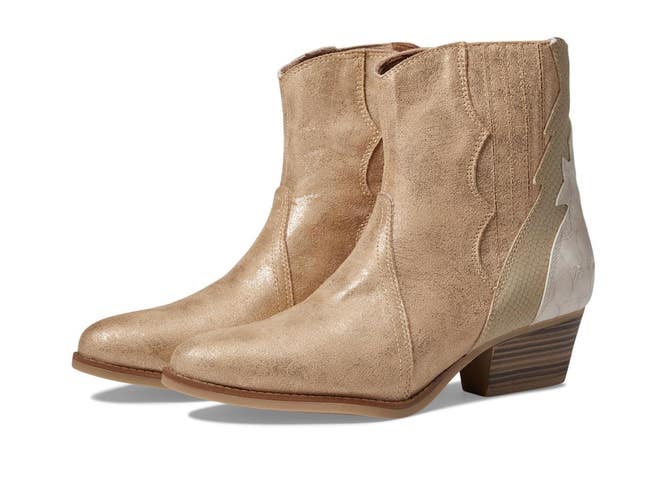 Blowfish Malibu Spangle Boots Womens Gold Dust Pointed Toe Ankle Bootie HTAT1870