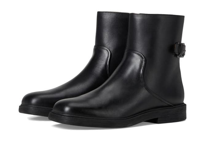 Franco Sarto Pippen J7524L2001 Women's 6.5 M Black Leather Ankle Boots HTAT1869