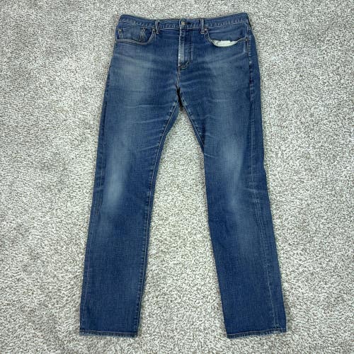 Gap Jeans Mens 36x34 Blue 1969 Slim Straight Stretch Denim Medium Wash Casual